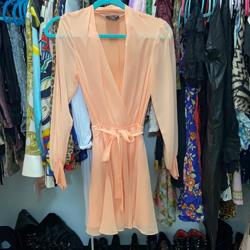 Bebe orange wrap dress